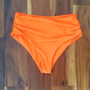 Orange medium rise bikini bottoms